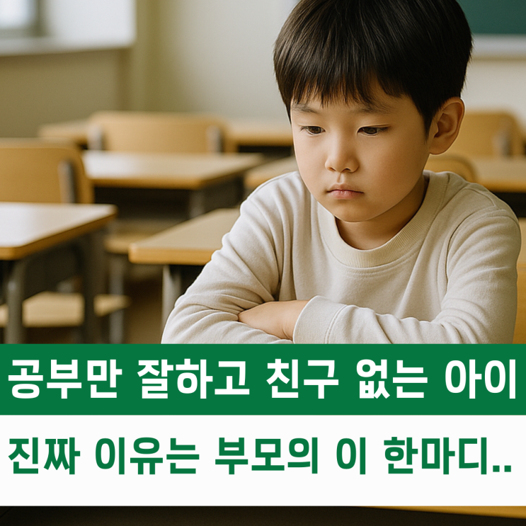  공부 잘하는데 친구 없는 아이.. 부모의 '이 한마디' 때문