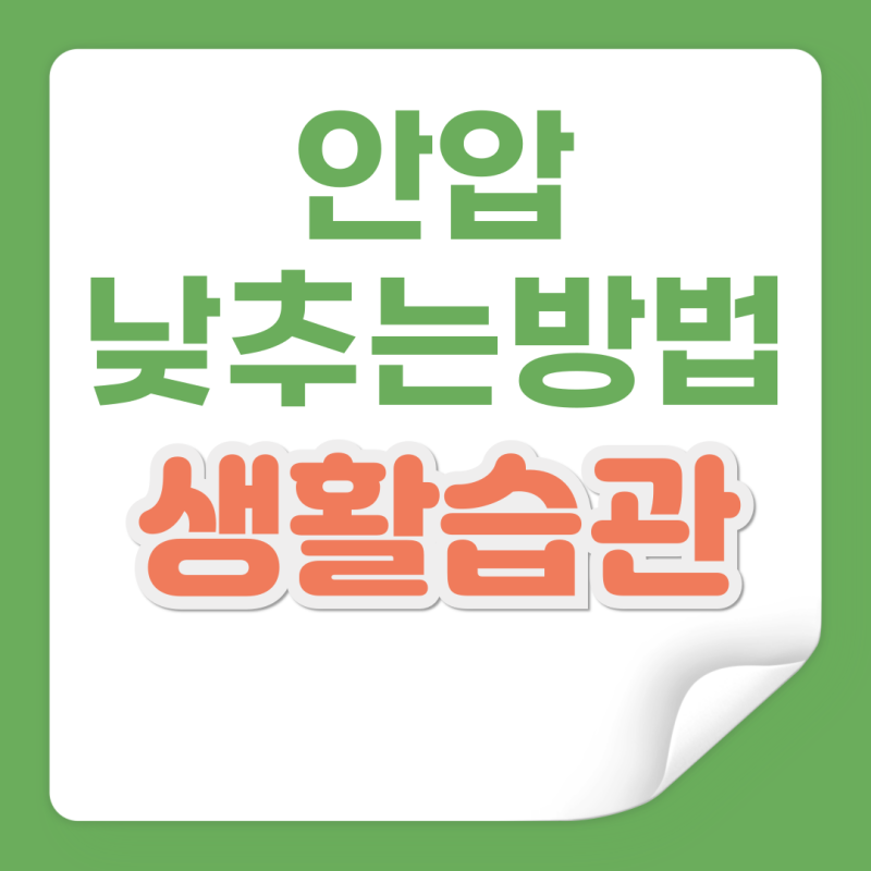 안압 낮추는 방법 눈 건강 지키는 생활습관 정리