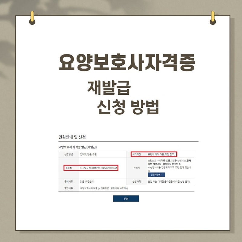 요양보호사 자격증 재발급 신청 방법! 수수료, 발급기간, 구비서류 체크! (+ 신규발급도 즉시 ....