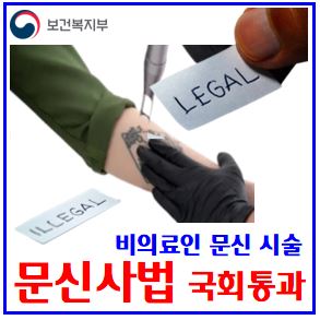  문신사법 국회 통과 (ft. 비의료인 시술 합법화) : 제거금지, 국가자격증, 임시등록, 2년특례, 먼허증, 시험, 시행일, 취득유예, 서화미용, 일반의약품, 반영구화장, 미성년자