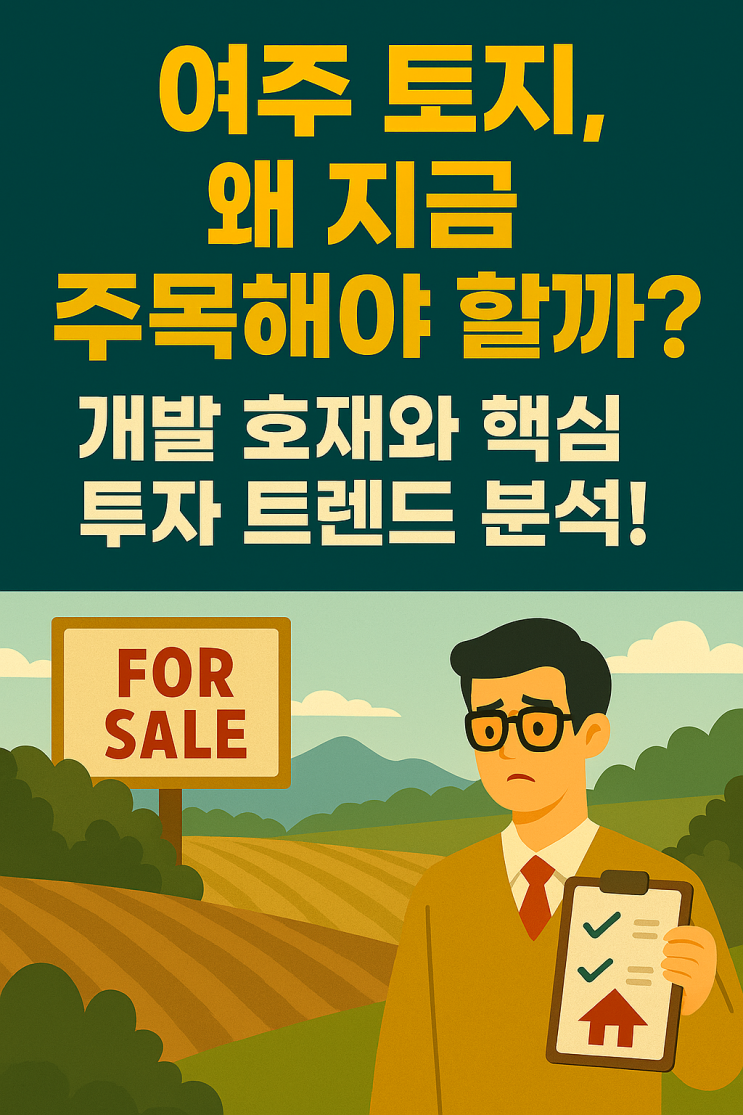  "여주 토지, 왜 지금 주목해야 할까? 개발 호재와 핵심 투자 트렌드 분석!"