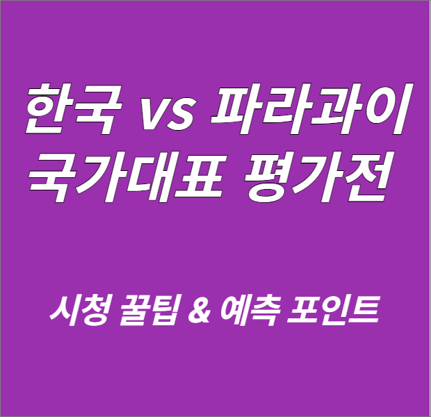 <b>손흥민</b> 출전! 한국 vs <b>파라과이</b> 국가대표 평가전 시청 꿀팁... 