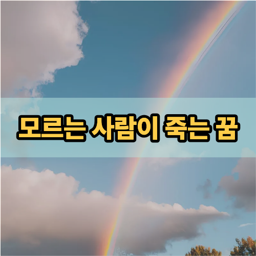 모르는사람이죽는꿈 무섭지만 의미는 의외였음