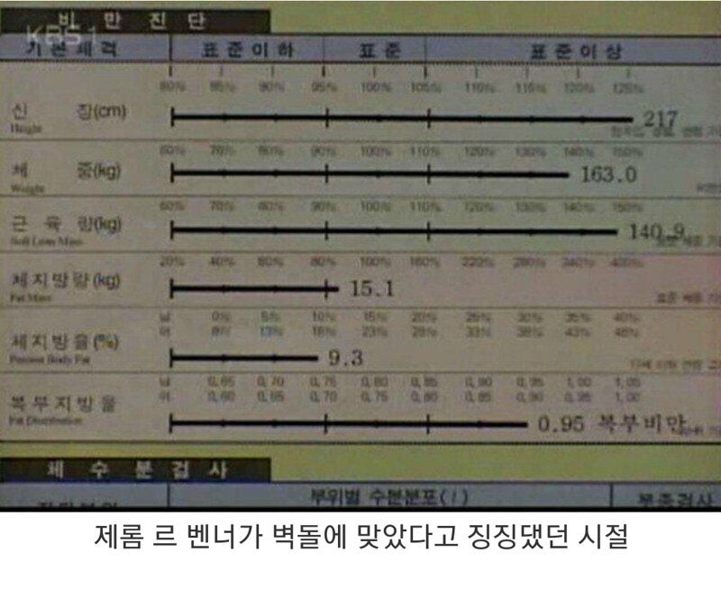 최홍만의 인바디 수치로 보는 체성분