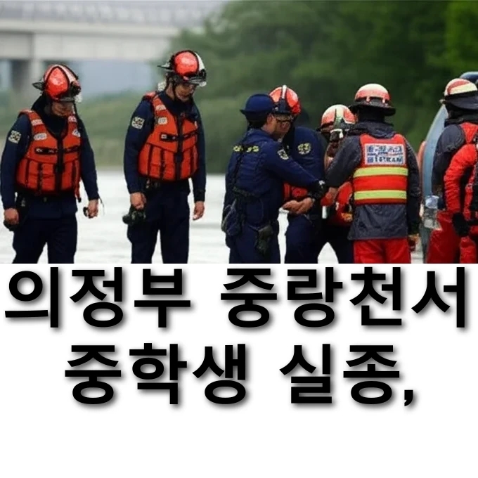 의정부 <b>중랑천</b>서 <b>중학생 실종</b>, 급류 휩쓸린 안타까운 사고