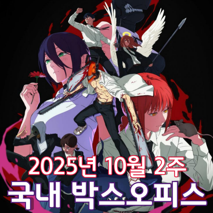  [10월 2주 국내 박스오피스] 보스를 제치고 1위로 역주행한 체인소 맨