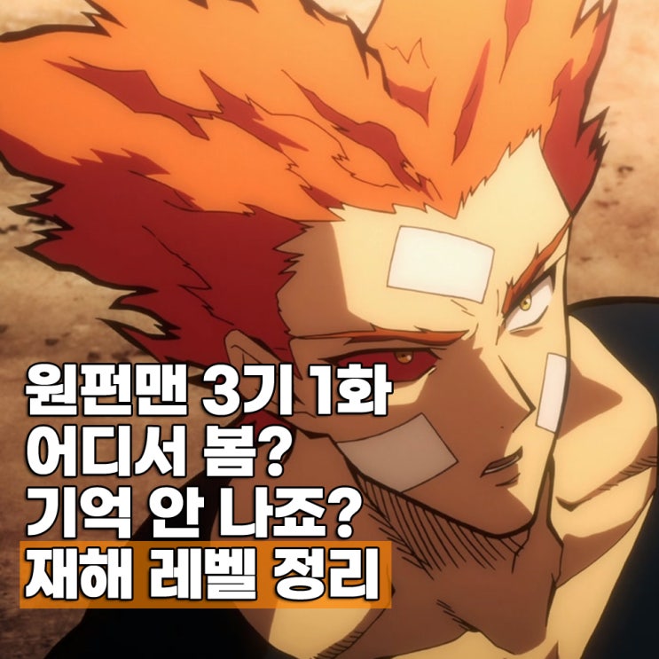  원펀맨 3기 1화 애니 재해 레벨 정리