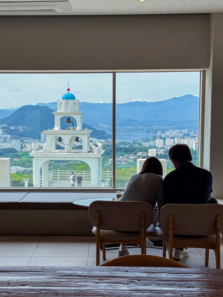  춘천 구봉산 전망대 카페거리와 산토리니 후기(주차장, 메뉴, 내돈내산)