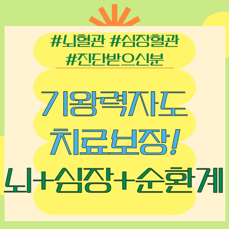  뇌혈관/심장질환 기왕력자 주목!  유병자도 보장받는 순환계 수술&치료 핵심!