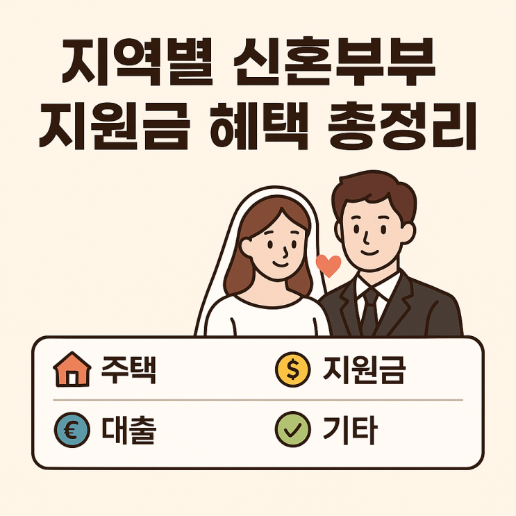  2025 지역별 신혼부부 지원금 혜택 총정리 (서울,대전,전국)