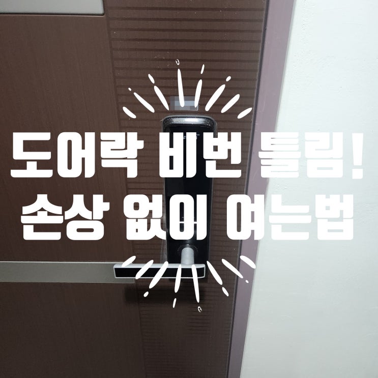  김포열쇠 도어락 비밀번호 틀림! 게이트맨 E100 손상 없이 여는법
