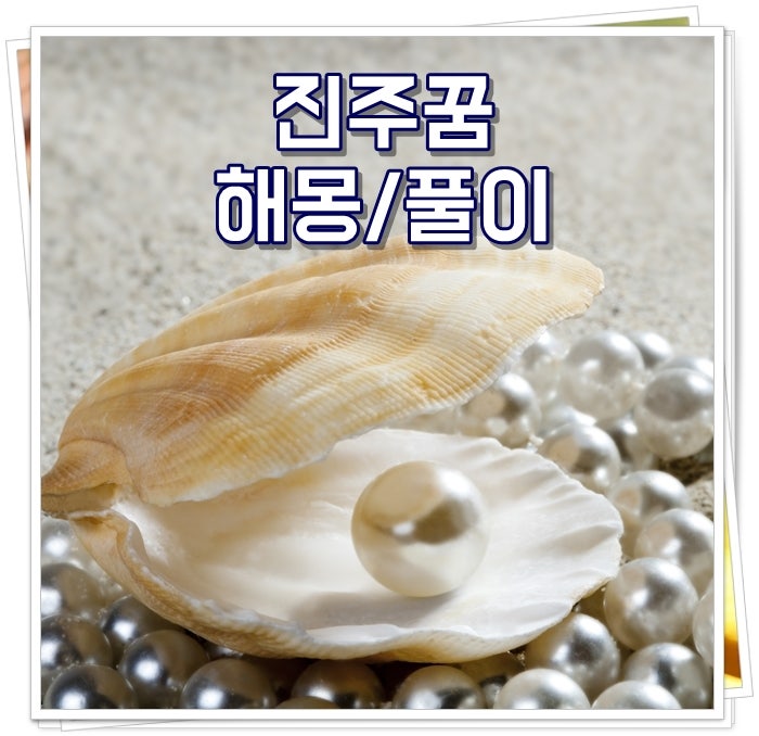 진주꿈 해몽 보석꿈 붉은진주알꿈 진주목걸이꿈 해몽