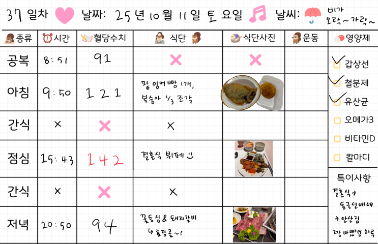  임신 33주차 | 임당식단 37일차 & 혈당체크 | 잉어빵, 뷔페, 꽃등심, 돼지갈비