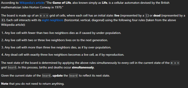  JAVA_LeetCode 289_Game of Life