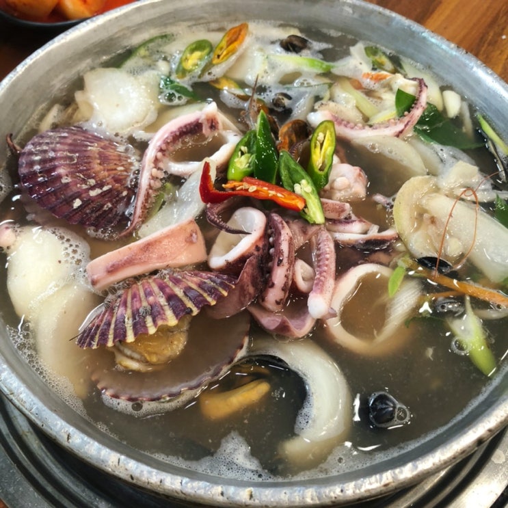  소래포구 칼국수 맛집 통큰칼국수 수제비 김치만두 새우튀김