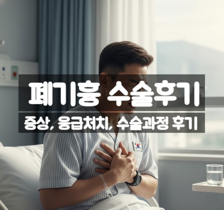  폐기흉 증상 치료 과정 흉관 삽입술 폐 절제 수술 후기 관리방법