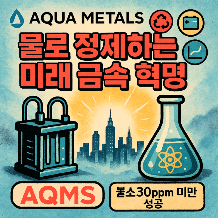  아쿠아 메탈스 주가 (AQMS 주식) 물로 금속 정제 미래 재활용 끝판왕