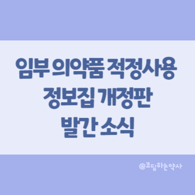  임부 의약품 적정사용 정보집 개정판 발간 소식, 다운로드 링크 첨부