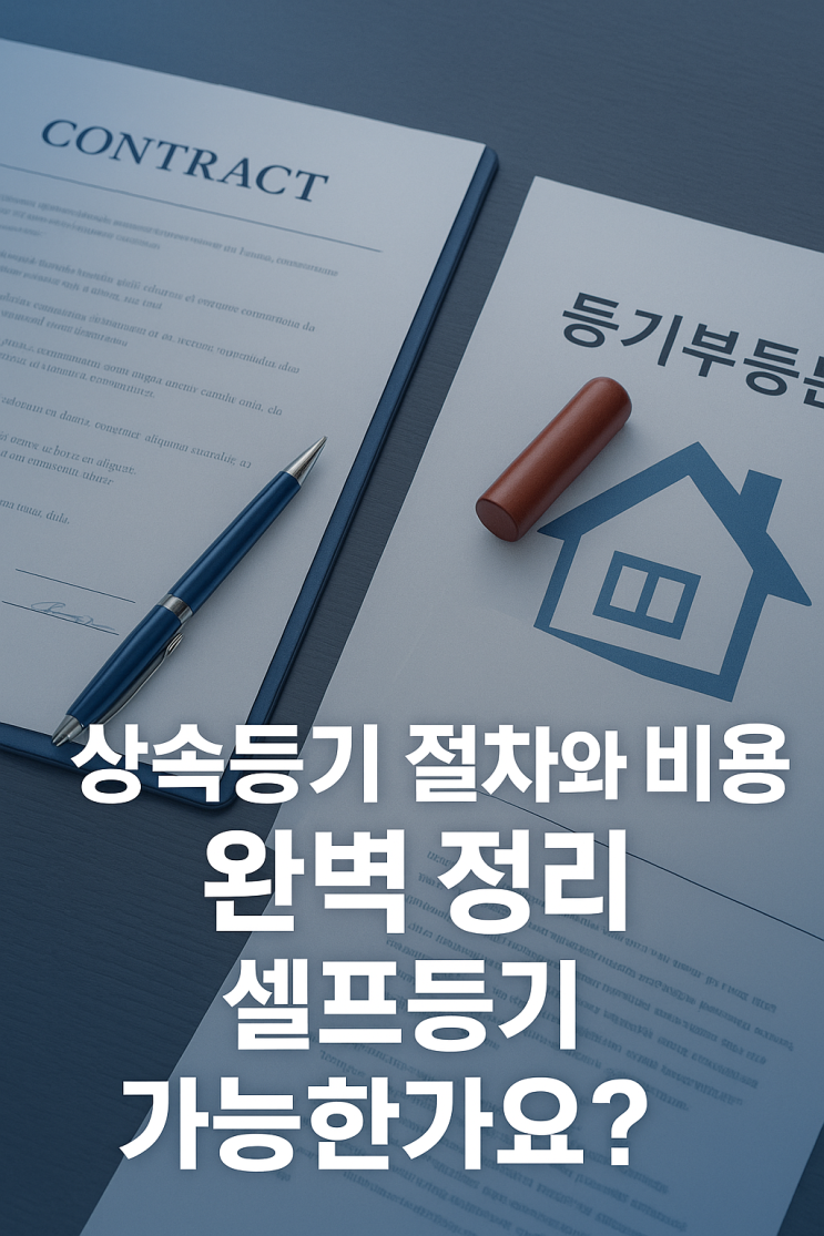 상속등기 절차와 비용 완벽 정리, 셀프등기 가능한가요?