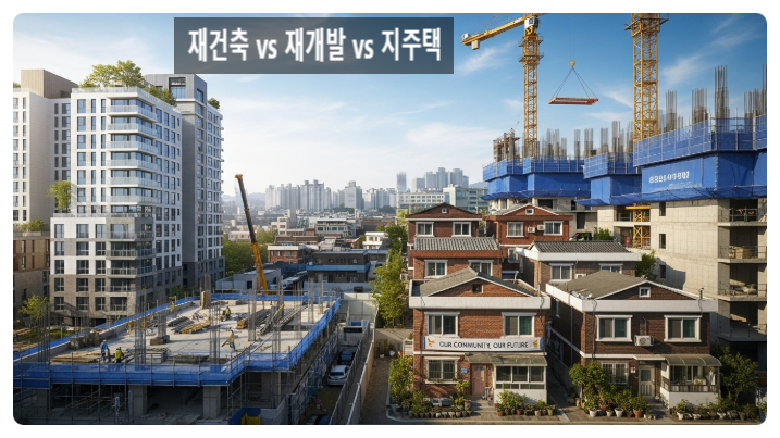  재건축 vs 재개발 vs 지주택, 뭐가 다를까? 헷갈리는 차이 핵심정리