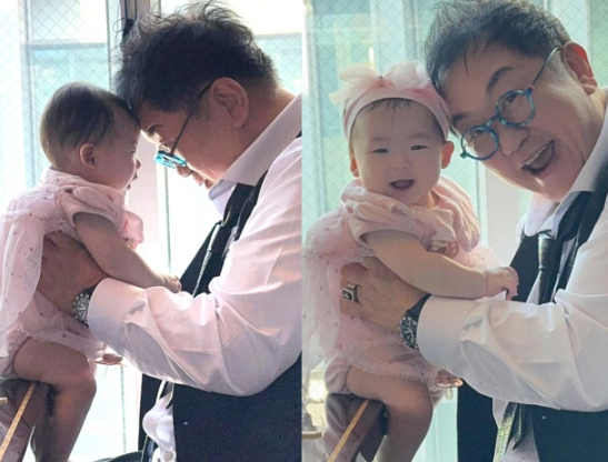  이용식, 손녀 이엘이와 ‘이마 뽀뽀’— 딸 이수민 “손녀바보 할아버지 모습에 울컥했어요”