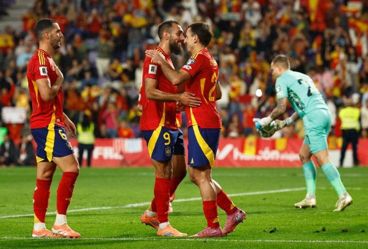  스페인, 10월15일 불가리아에 4-0 승리! 메리노 멀티골·오야르사발 PK—바야돌리드의 완승