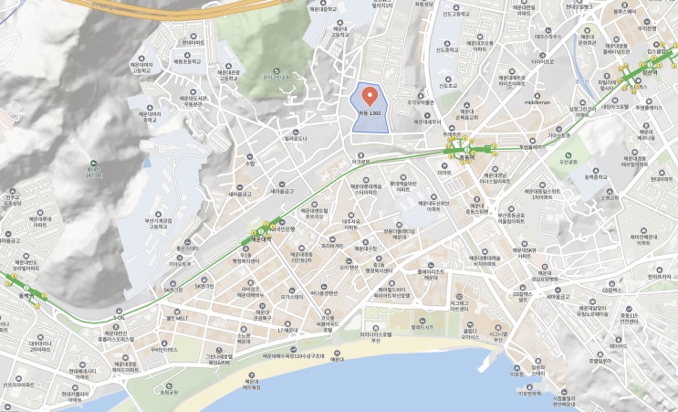  해운대구 좌동 1360번지, 주택건설사업계획 승인 - 우동3 재개발 옆