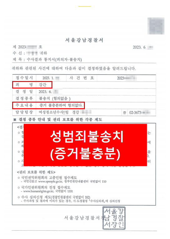  증거불충분 성추행 처분 억울함 소명을 위해서는