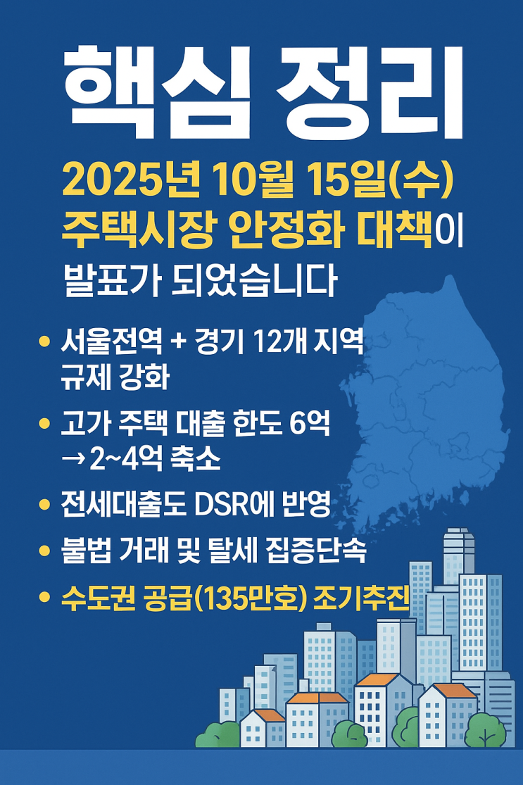  10.15부동산 대책(주택시장 안정화 대책)에 대해서 알아봅시다!