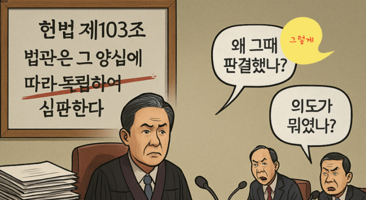 '난장판 90분 굴욕' <b>조희대 국감</b> ..대법원장 세워놓고 헌법... 