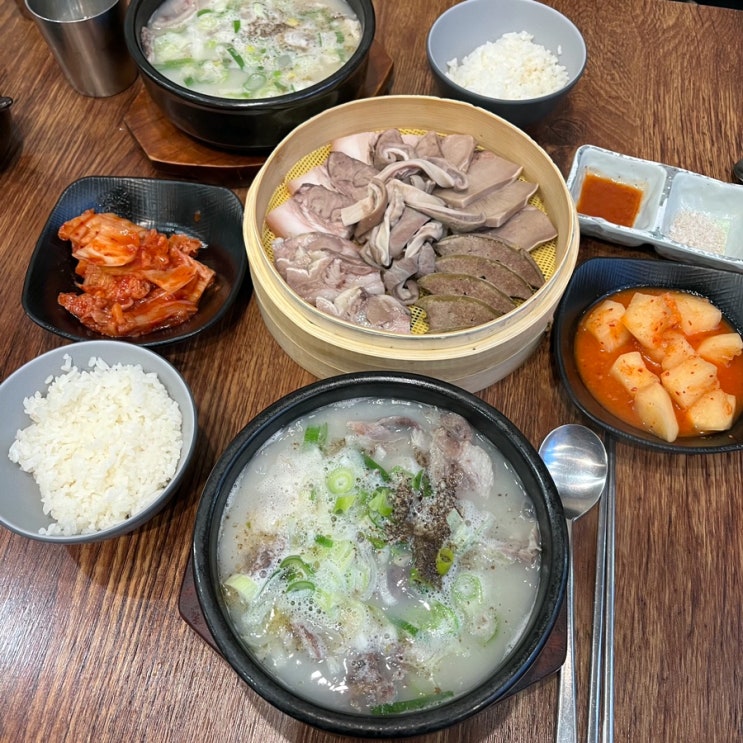  송도 순대국 맛집 국밥충 밥 무한리필 포장까지