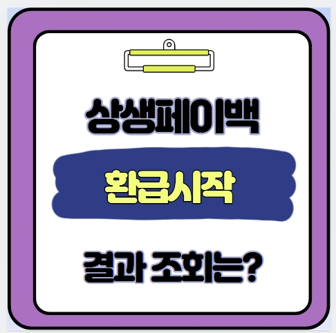  상생페이백 환급 시작 조회 지급 일정 사용법까지