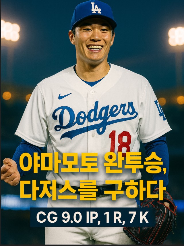 <b>야마모토</b> 9이닝완투승! 불펜이 무너진 <b>다저스</b>를 하드캐리하며... 
