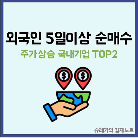  외국인이 5일 연속 순매수한 국내기업 TOP2