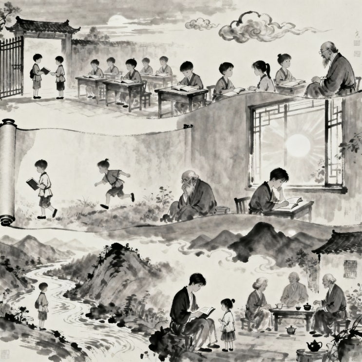  그림 삼자경 완벽 해설, 삼자경 6장 배움의 중요성을 깨닫는 시간