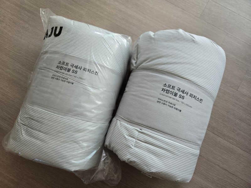 자주 소프트 극세사 피치스킨 차렵이불 SS 그레이 구매후기:)