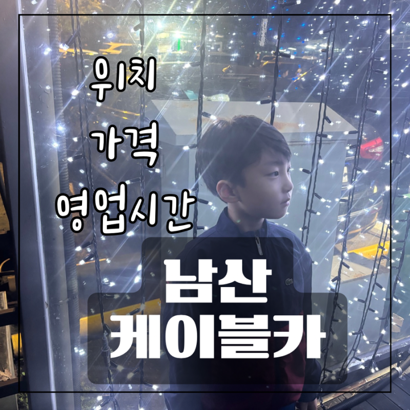 남산케이블카 예매 위치 가격 할인 운영시간 아이와
