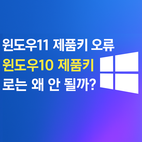  윈도우11 제품키 오류 해결법 윈도우10 정품인증 키로는 왜 안 될까?