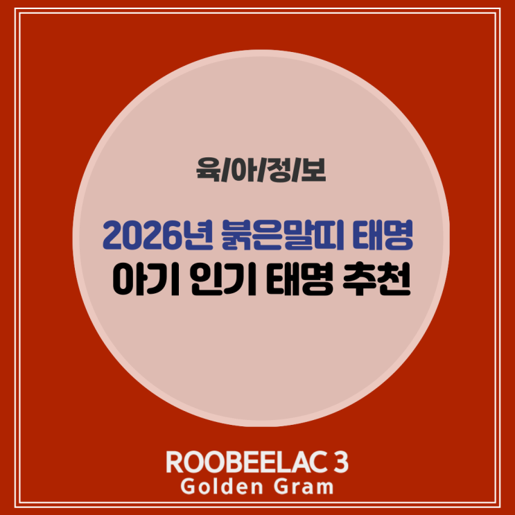  2026년 붉은말띠 태명 짓기 아기 인기 태명 추천 by. 덴마크 슈퍼 프리미엄 분유 루비락 3