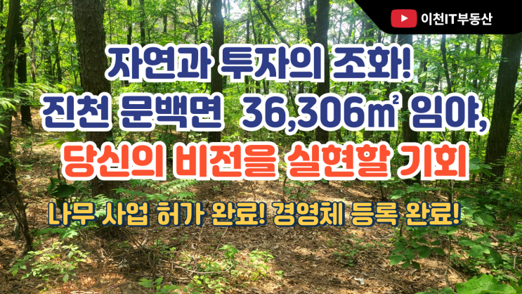  진천 문백 계산리 36,306 임야! 8억5천,탁월한 입지와 무궁무진한 개발 잠재력에 주목하세요!