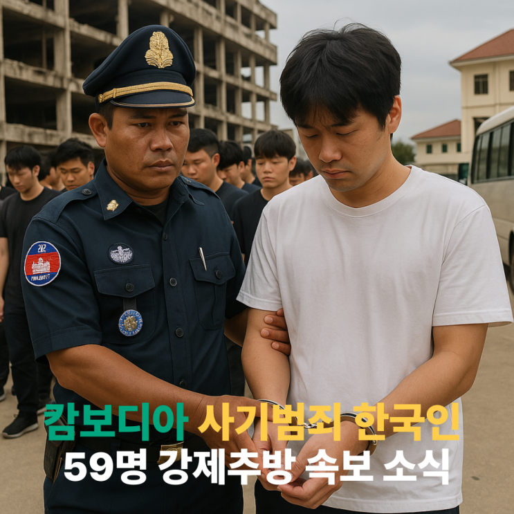 <b>캄보디아</b> 납치, 경찰 온라인 사기 범죄 <b>한국인</b> 59명 강제<b>추방</b>... 