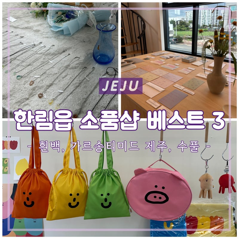 제주 한림읍 소품샵 Best 3 : 흰백, 가르송티미드 제주, 수풀