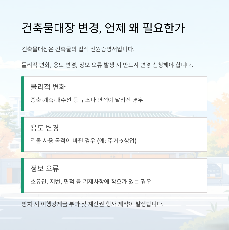  알아두면 유익한 건축물대장 기재사항 변경, 유형별 처리 방법과 사례
