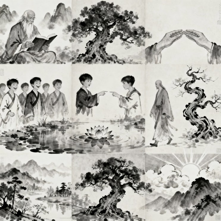  그림 삼자경 완벽 해설, 삼자경 29장 마음의 중심 잡기 '중용'이란 무엇일까요?