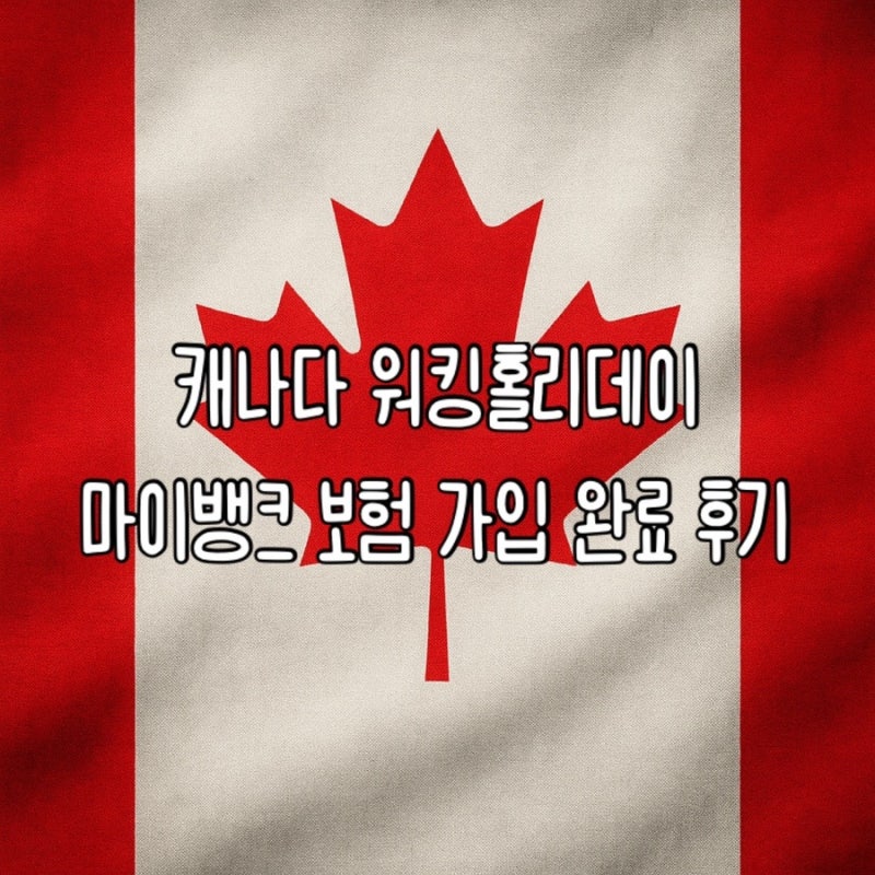 [보험] 캐나다 워킹홀리데이 마이뱅크 보험 가입 완료 후기