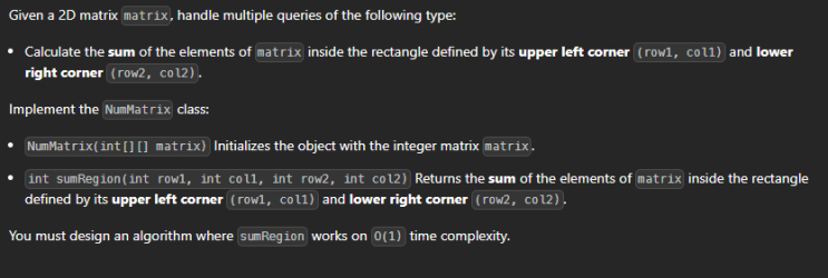  JAVA_LeetCode 304_Range Sum Query 2D - Immutable