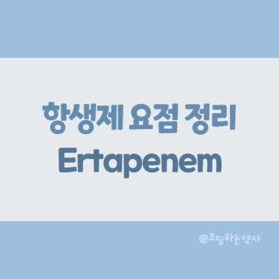 [항생제 요점 정리] Ertapenem (에르타페넴)