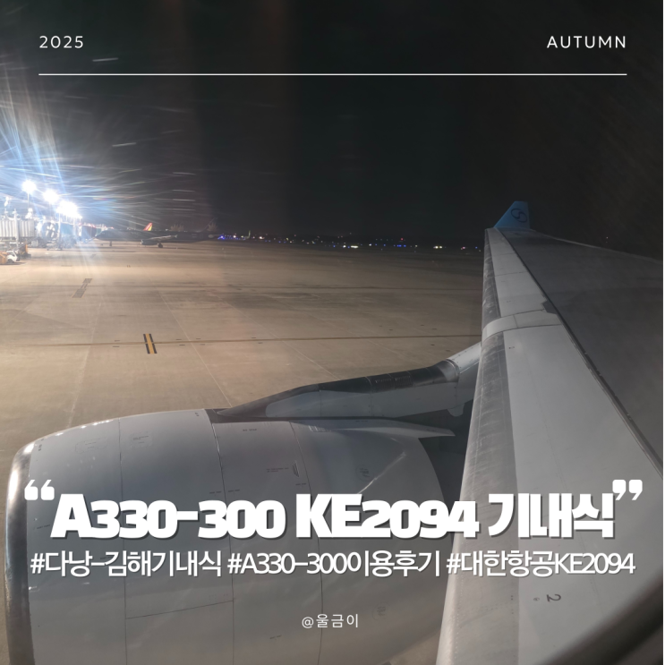  대한항공 KE2094 A330-300 이코노미 다낭-김해 기내 특별식 해산물식 및 일반식 야채죽