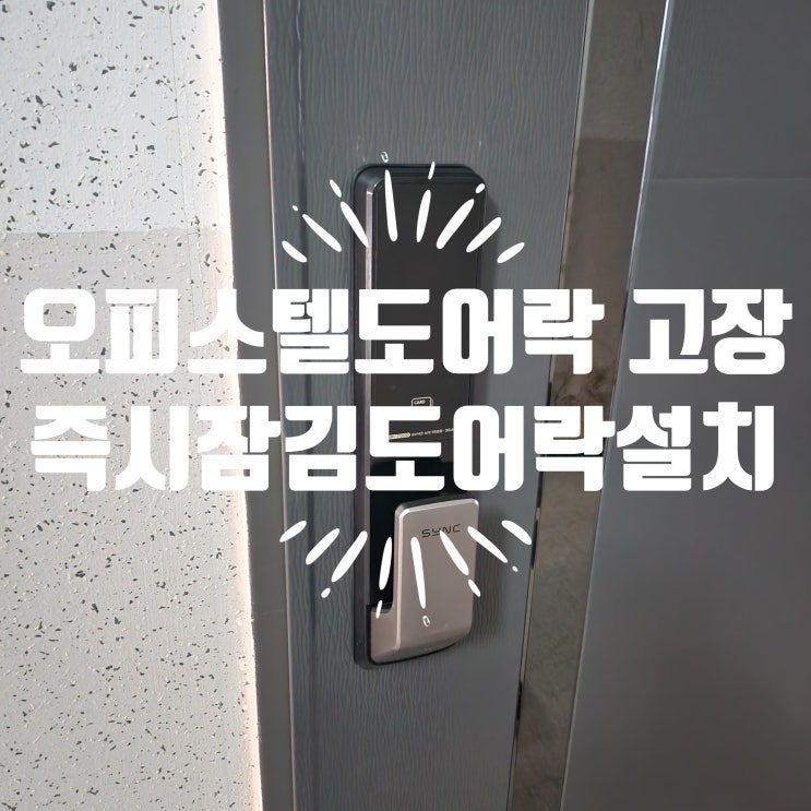  고양시 원흥동 열쇠 휴로스센트럴302오피스텔 키패드 먹통, 즉시 잠김 도어락 교체 설치