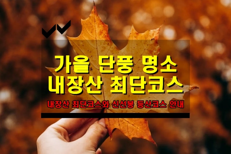 가을 단풍 명소, 내장산 최단코스와 신선봉 등산코스 안내